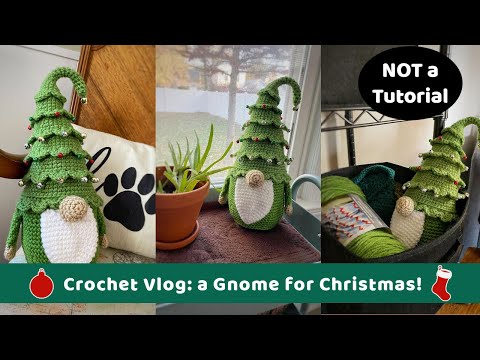Crocheting a Christmas Tree Gnome for Christmas from Start to Finish | Pattern by Mufficorncrochet