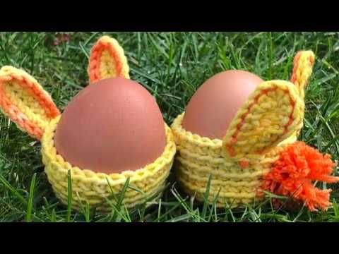 Haak tutorial: Paashaas eierdop haken met pompon staartje
