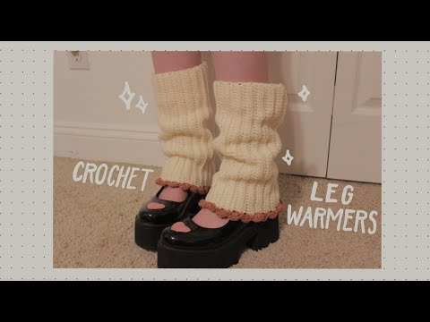 how to crochet trendy pinterest leg warmers! 💗🤍💖