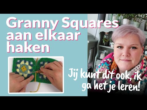 Twee lapjes of granny squares aan elkaar haken - Tutorial haaktechniek | Gek op Haken