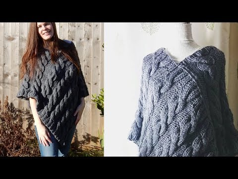 Cable Poncho Knitting Tutorial - Beginner