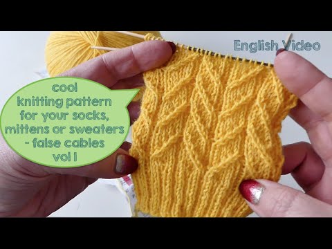 knitting pattern for socks, mittens &amp; sweaters - false cables vol. 1 - easy